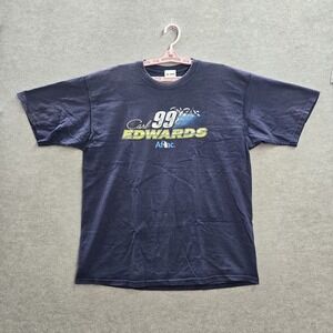 VINTAGE Chase Authentics‎ Men Shirt XL Navy Race Car Carl Edwards Tee